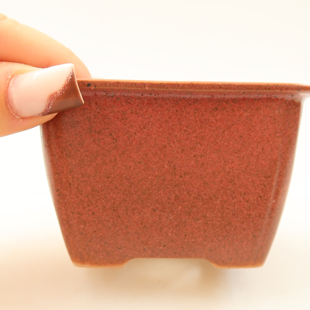 Kerámia bonsai tál 8,5 x 8,5 x 5,5 cm, rózsaszínű
