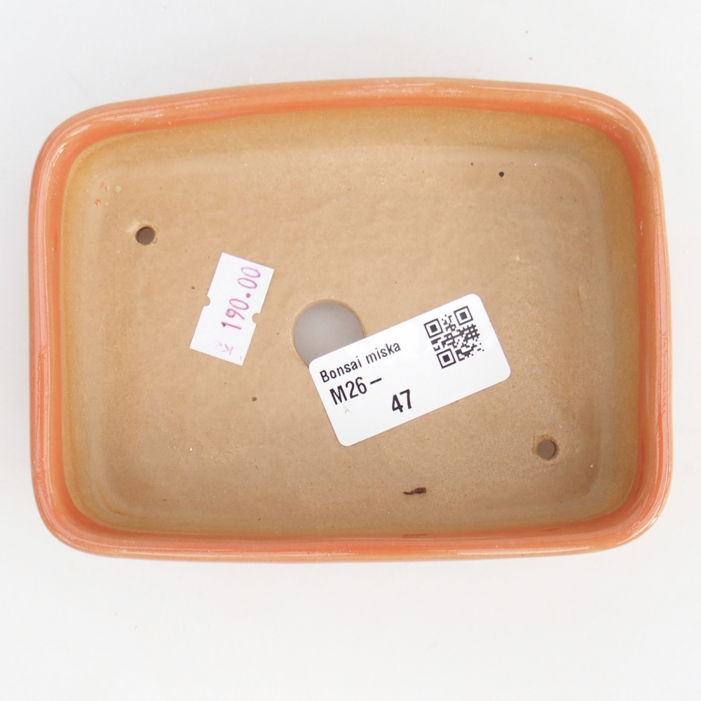 Kerámia bonsai tál 12,5 x 9,5 x 3,5 cm, narancssárga