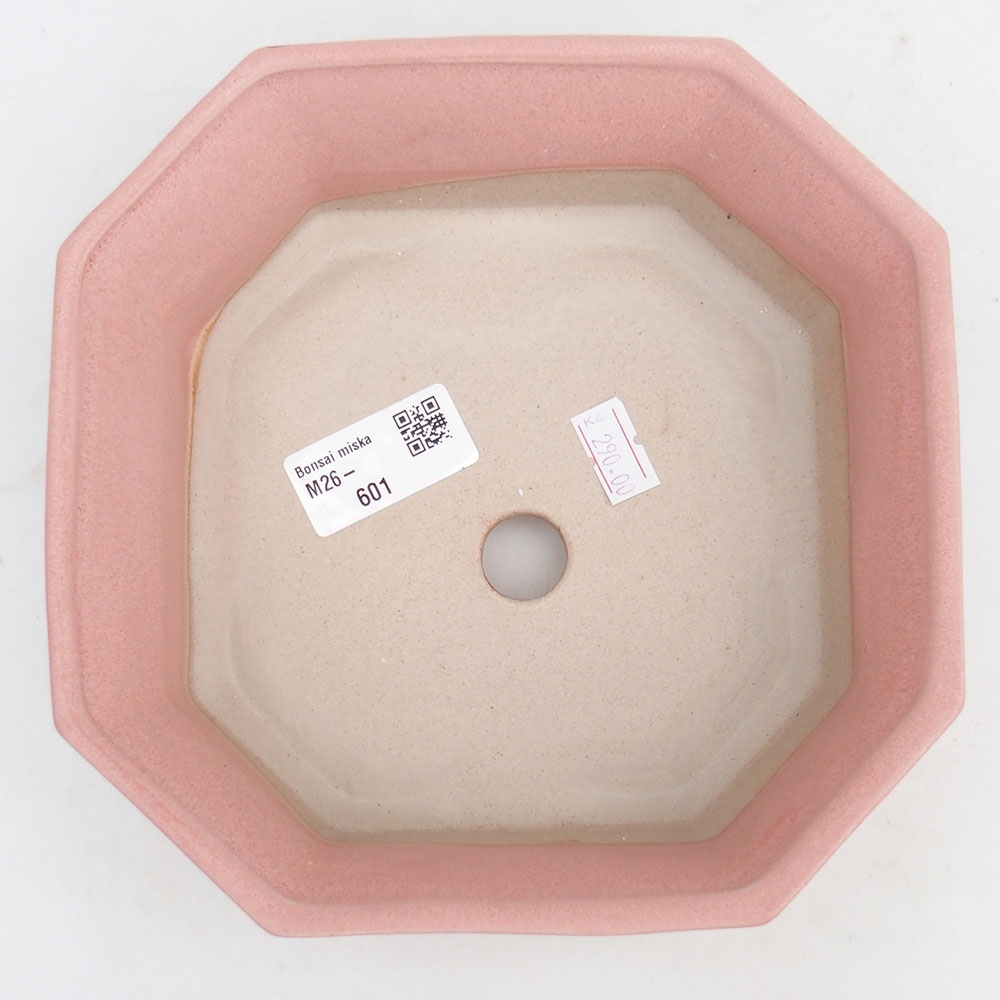 Kerámia bonsai tál 17,5 x 17,5 x 6 cm, rózsaszínű