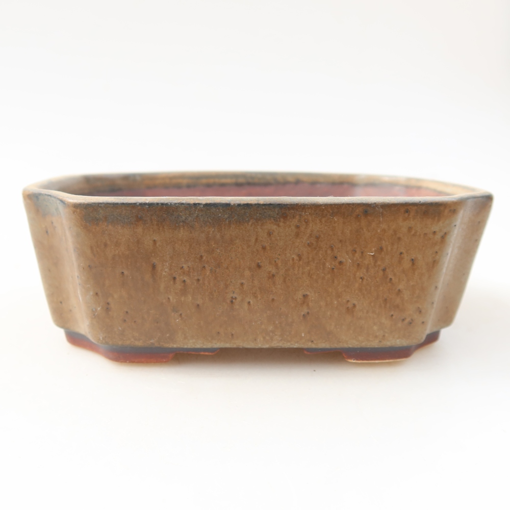 kerámia bonsai tál 14 x 11,5 x 4,5 cm, barna
