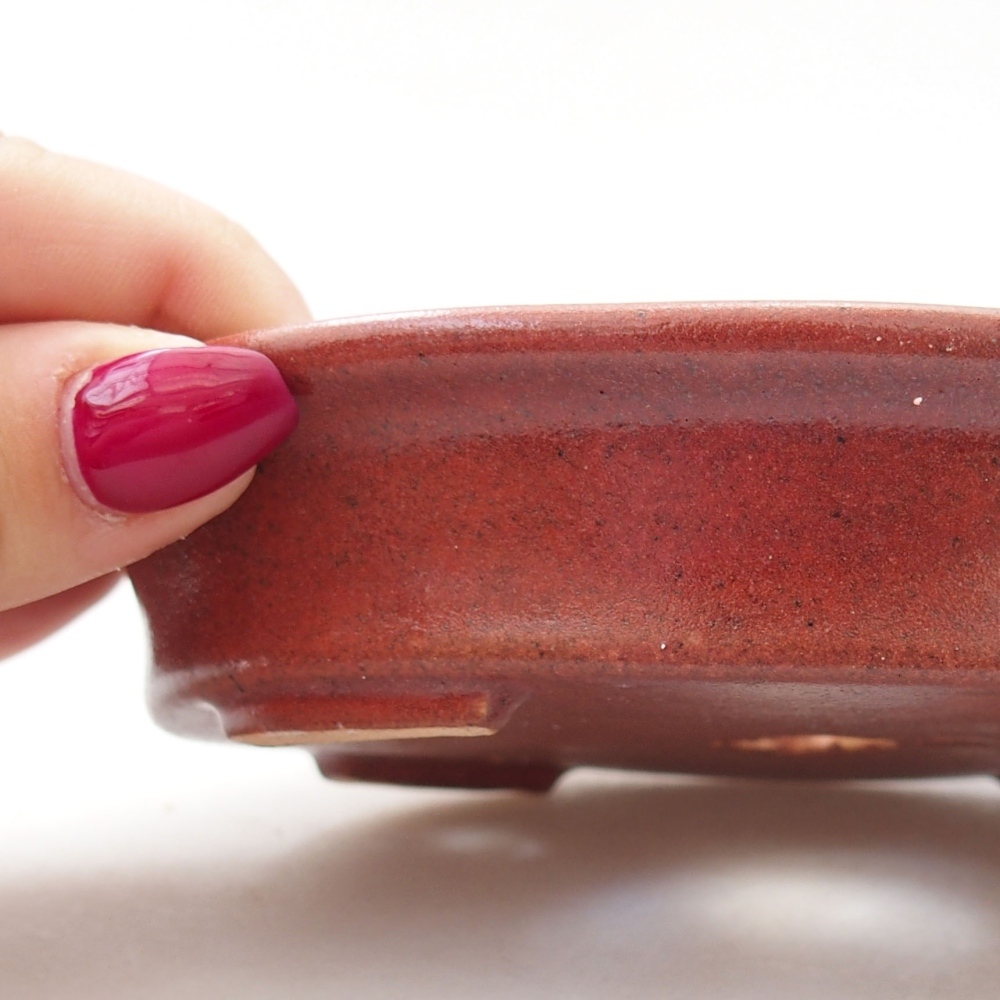 kerámia bonsai tál 13 x 11 x 3 cm, bordó színben