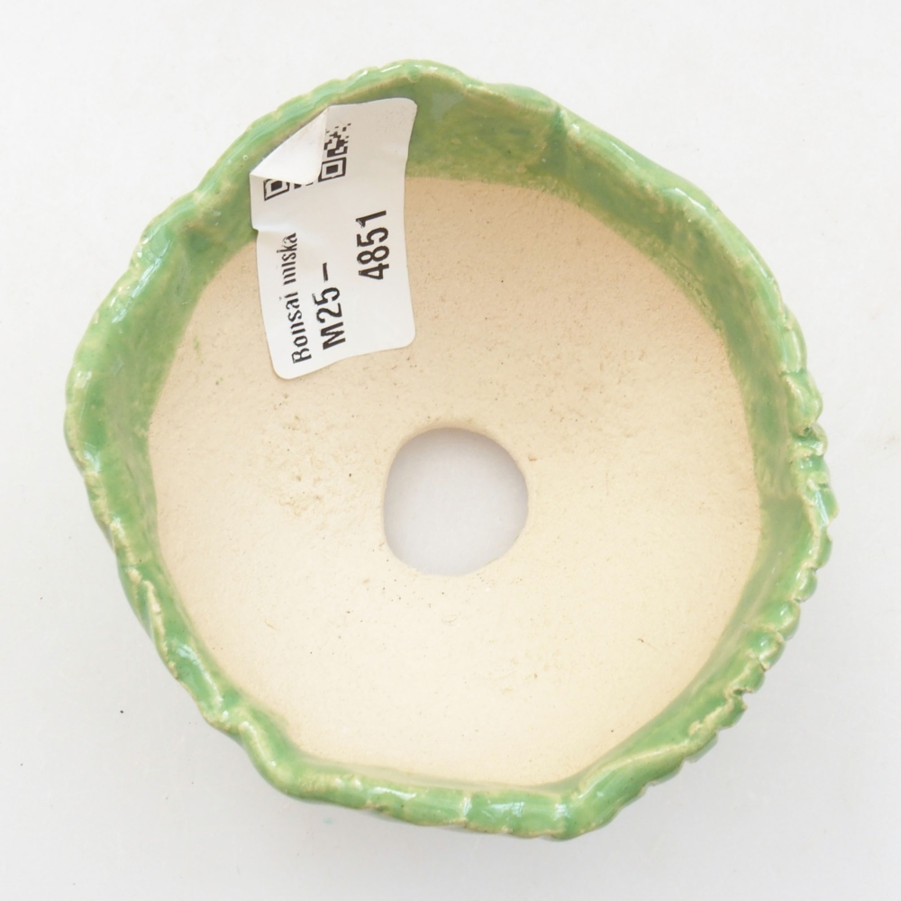 Kerámia kagyló 7,5 x 7 x 4,5 cm , zöld színű