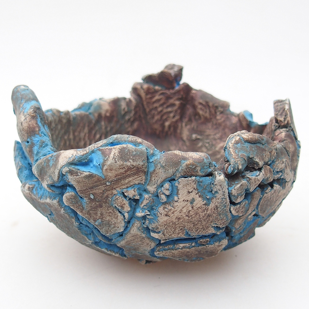 Kerámia kagyló 11 x 11 x 7,5 cm , kék színű