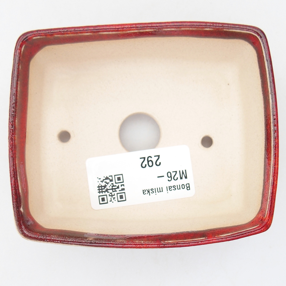 Mini bonsai tál 9 x 7,5 x 3,5 cm, piros színben