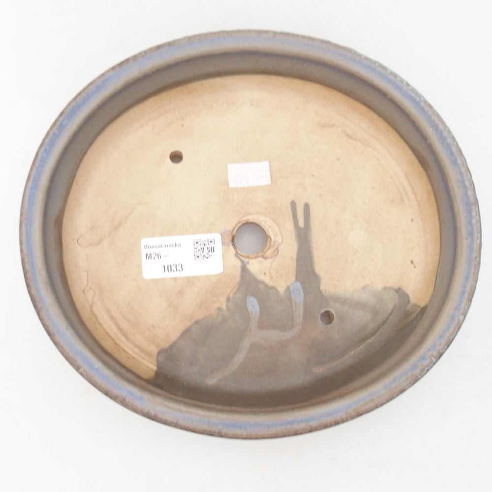 kerámia bonsai tál 21 x 19 x 8 cm, kék színben
