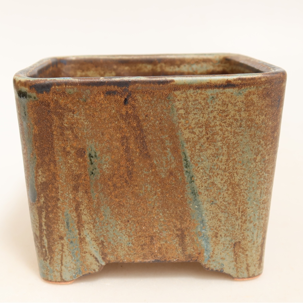 Kerámia bonsai-tál 10 x 10 x 8,5 cm, barna színű