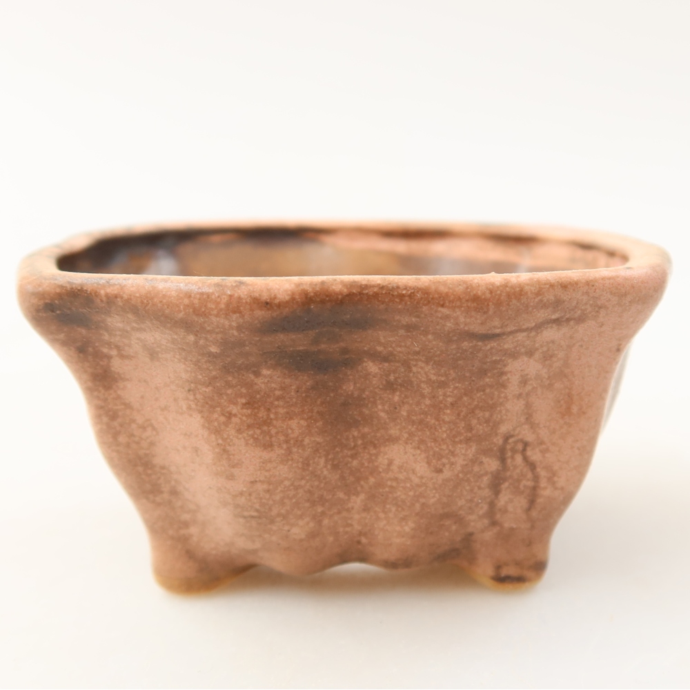 Kerámia bonsai tál, 7,5 x 7 x 3,5 cm, rózsaszín