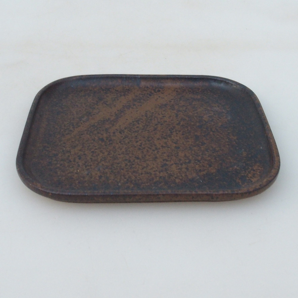 Kerámia tál H38 -12 x 11 x 1 cm - barna színben