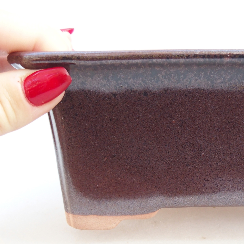 Kerámia bonsai tál 18 x 14 x 7 cm, fém színben