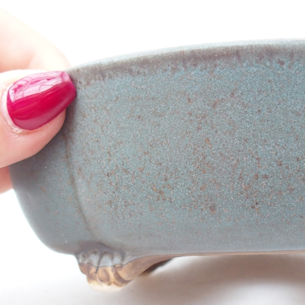 kerámia bonsai tál 13,5 x 13 x 5 cm, kék színben