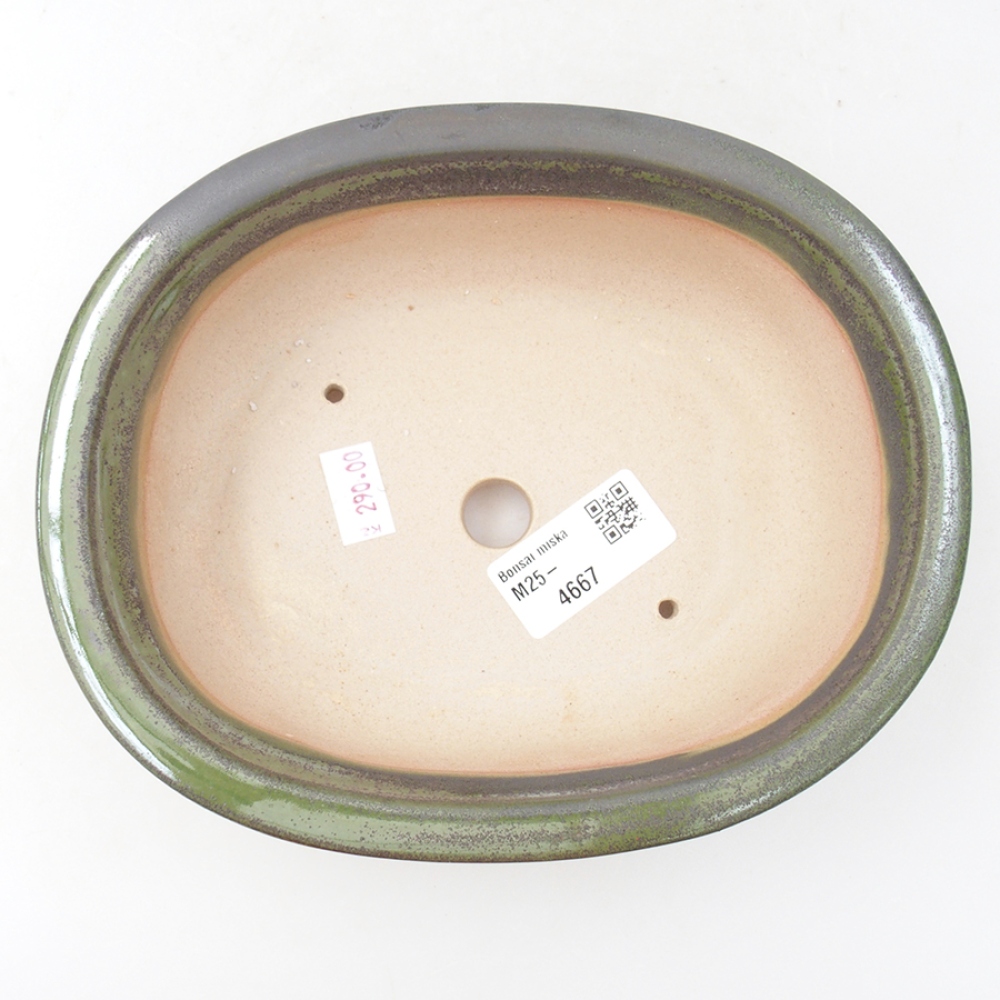 kerámia bonsai tál 18 x 14,5 x 6 cm, zöld