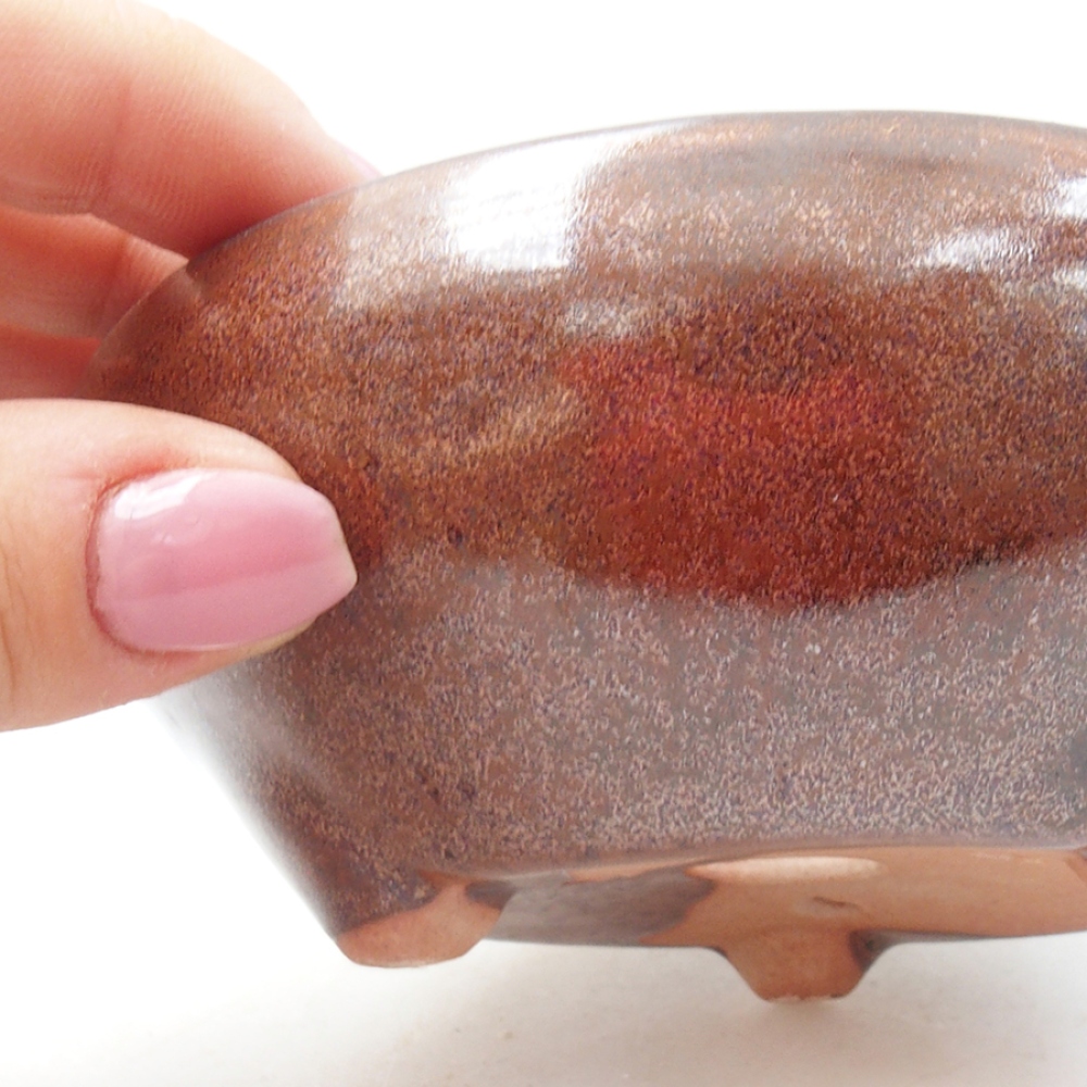 kerámia bonsai tál 11 x 11 x 5 cm, barna