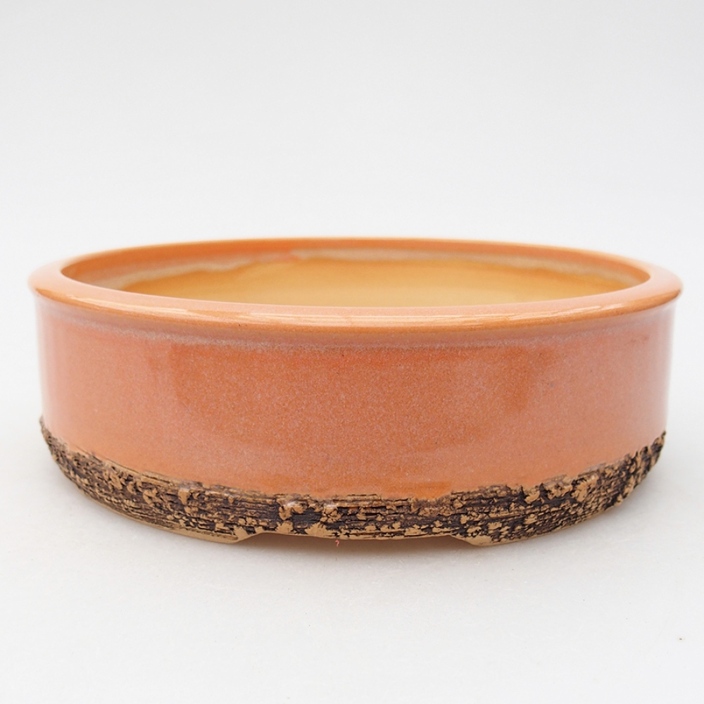 Kerámia bonsai tál 17,5 x 17,5 x 5 cm, narancssárga