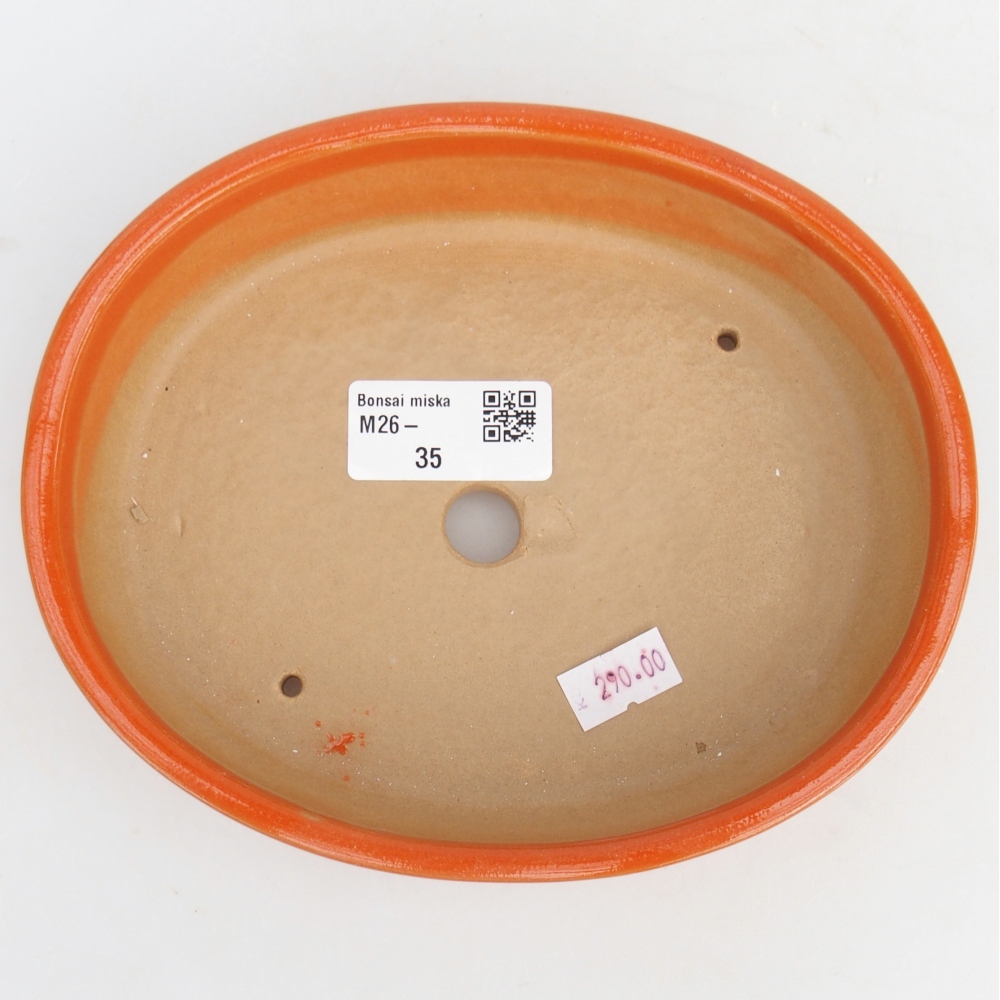kerámia bonsai tál 17 x 14 x 4 cm, narancssárga