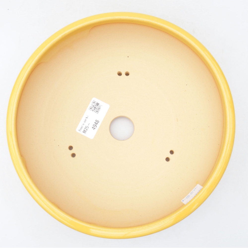 bonsai kerámia tál 20,5 x 20,5 x 6 cm, sárga