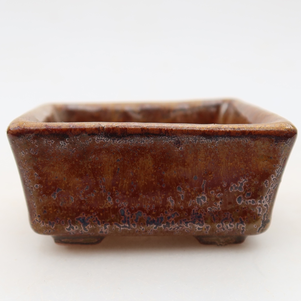 kerámia bonsai tál 7 x 7 x 3,5 cm, barna