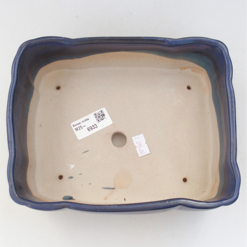 kerámia bonsai tál 20,5 x 17 x 7 cm, kék színben