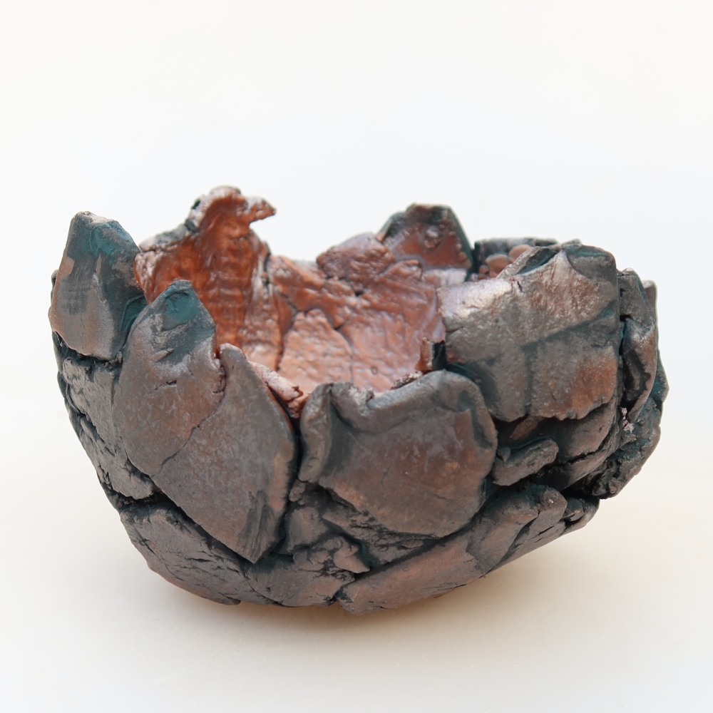 Kerámia héj  10,5 x 10,5 x 7 cm, zöld színű