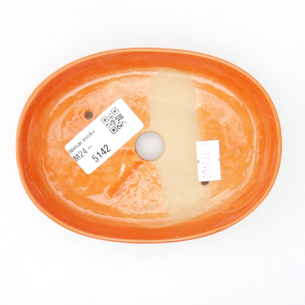 kerámia bonsai tál 13 x 10 x 2,5 cm, narancssárga