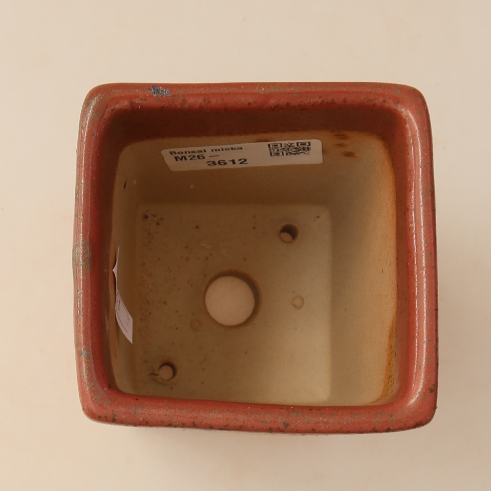 Kerámia bonsai-tál 7,5 x 7,5 x 10 cm, rózsaszín