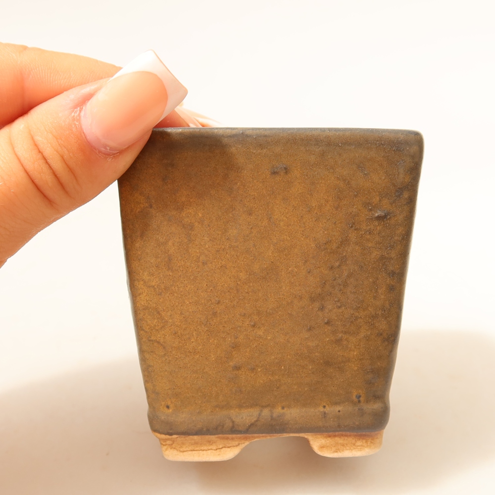 kerámia bonsai tál 6,5 x 6,5 x 7 cm, barna