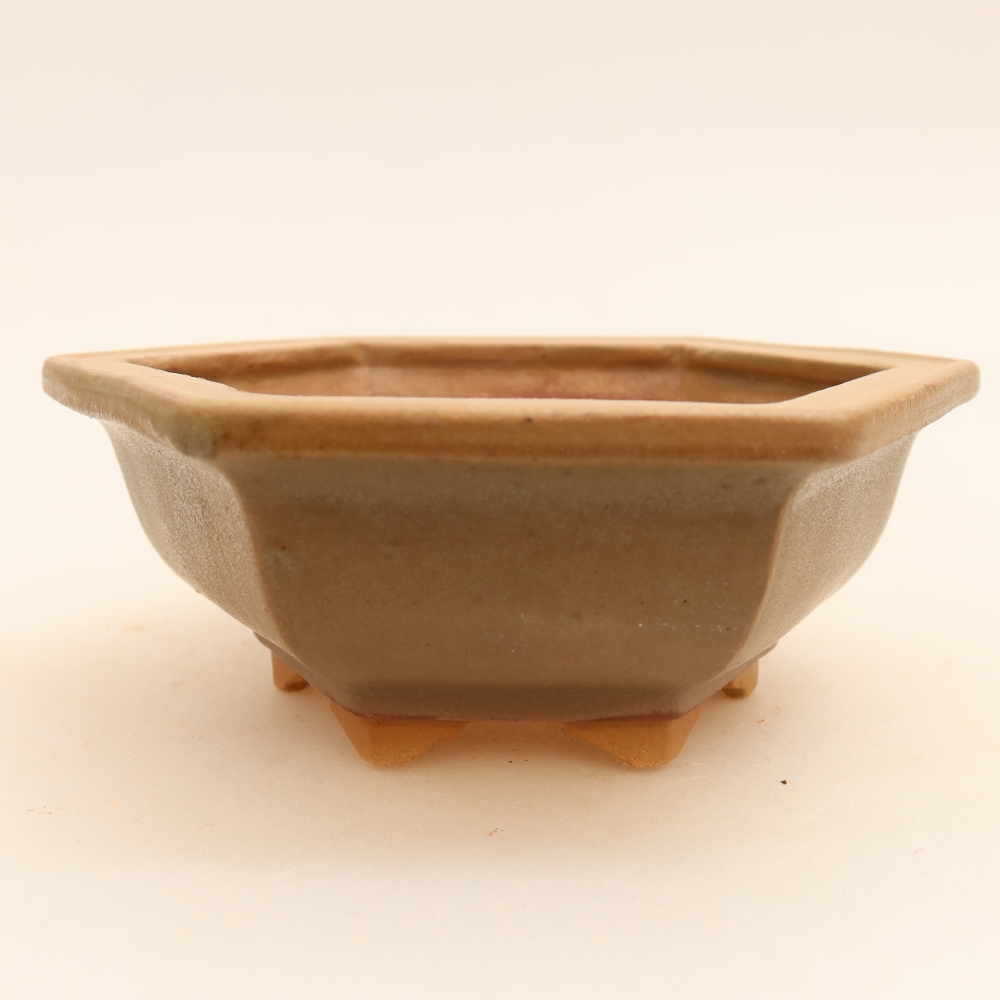 Kerámia bonsai-tál 12 x 10,5 x 4 cm, szín: szürke