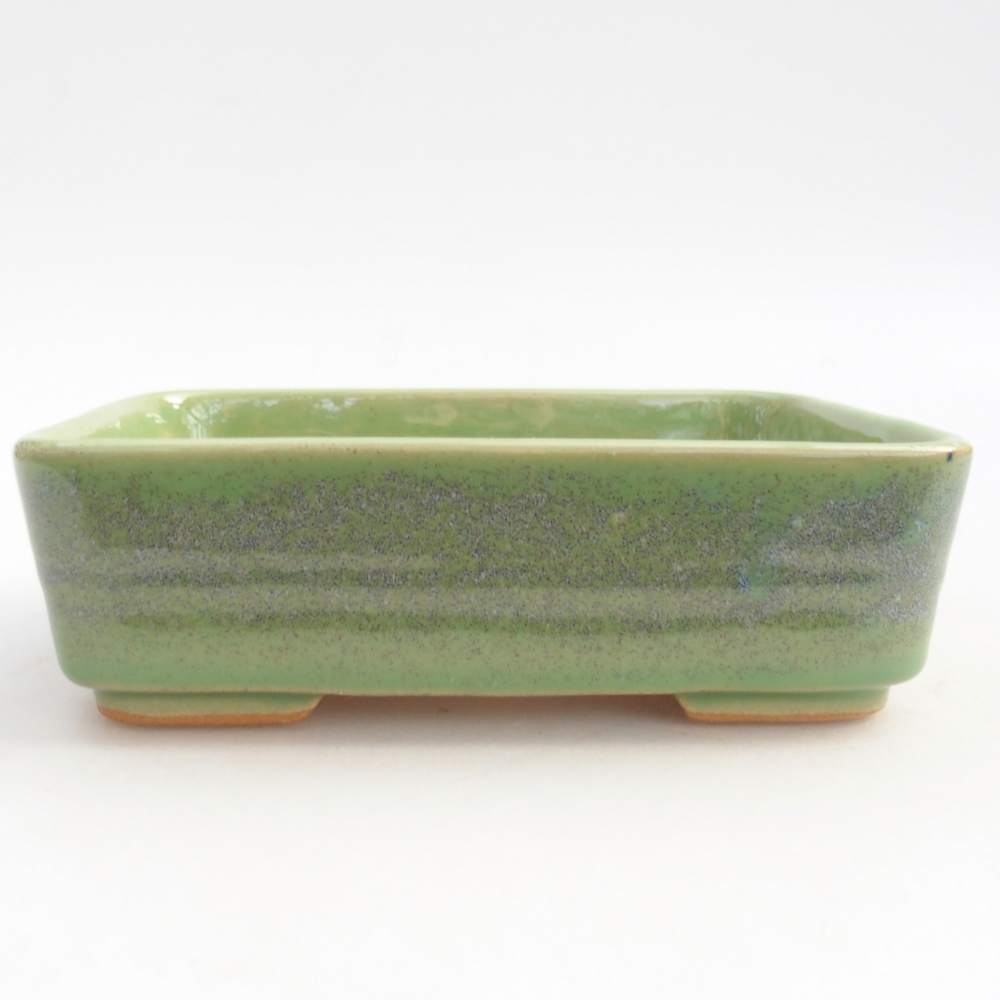 Kerámia bonsai tál 14,5 x 10,5 x 4,5 cm, zöld