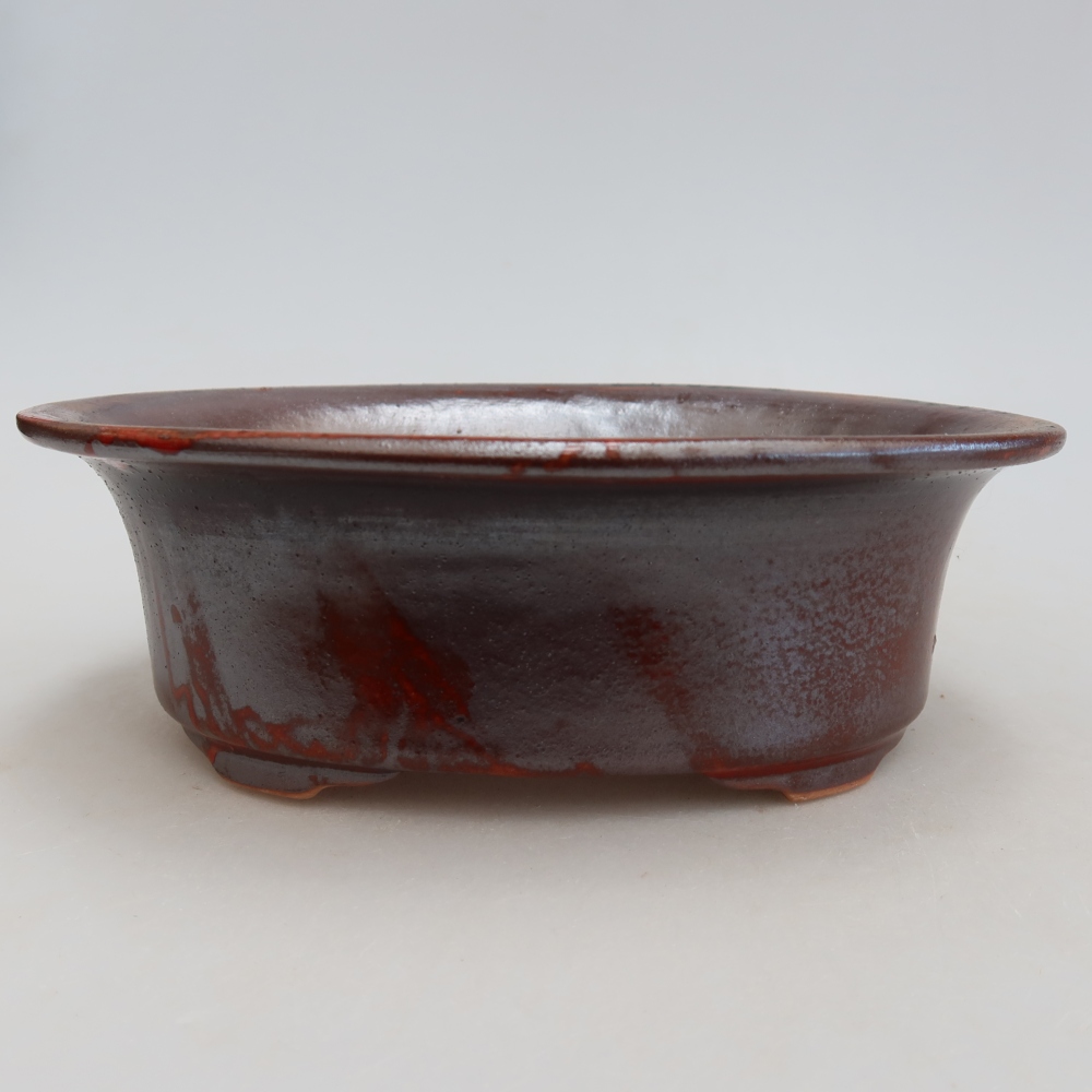 Kerámia bonsai-tál 19,5 x 15,5 x 6,5 cm, fém színű