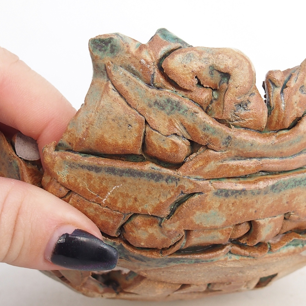 Kerámia kagyló 14 x 14 x 6,5 cm , zöld színű