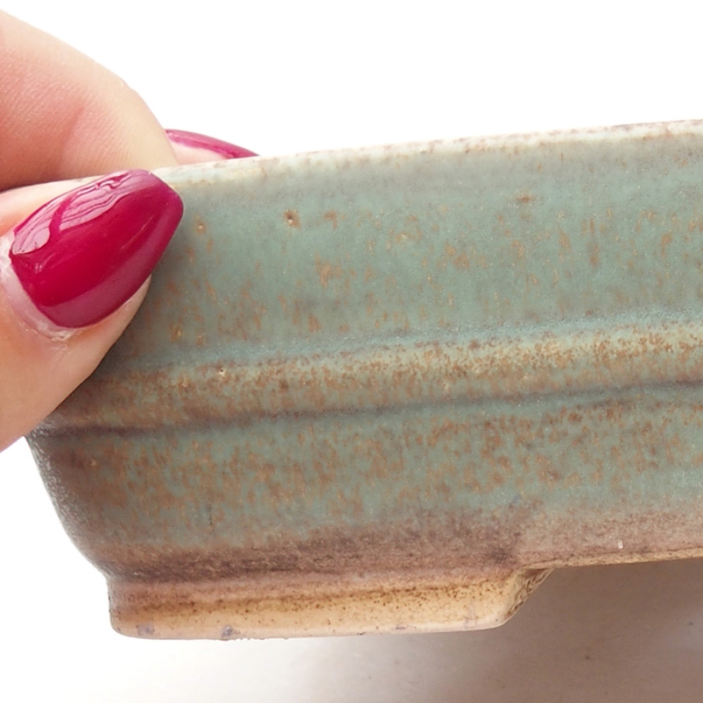 Kerámia bonsai tál 17,5 x 14 x 4,5 cm, zöld