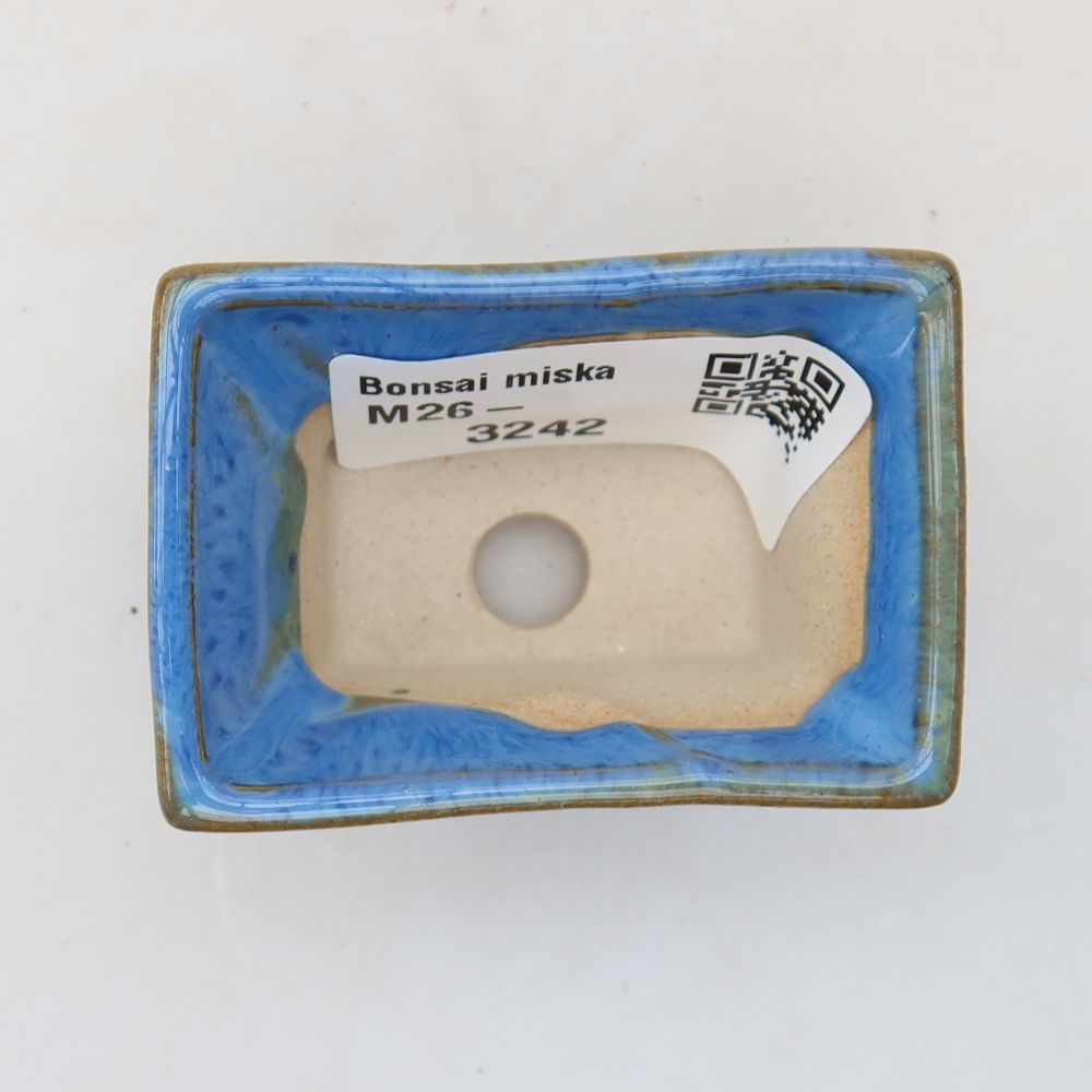 Kerámia bonsai-tál 5,5 x 3,5 x 3 cm, kék színű
