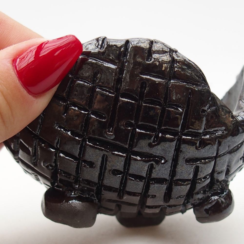 Kerámia kagyló 9 x 9 x 6 cm , fekete színű