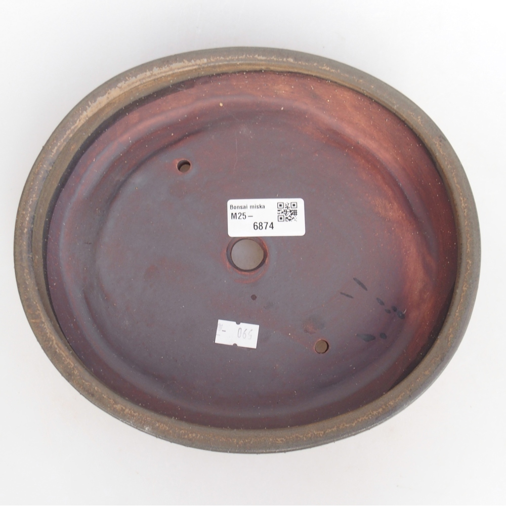 kerámia bonsai tál 22,5 x 20 x 4,5 cm, barna