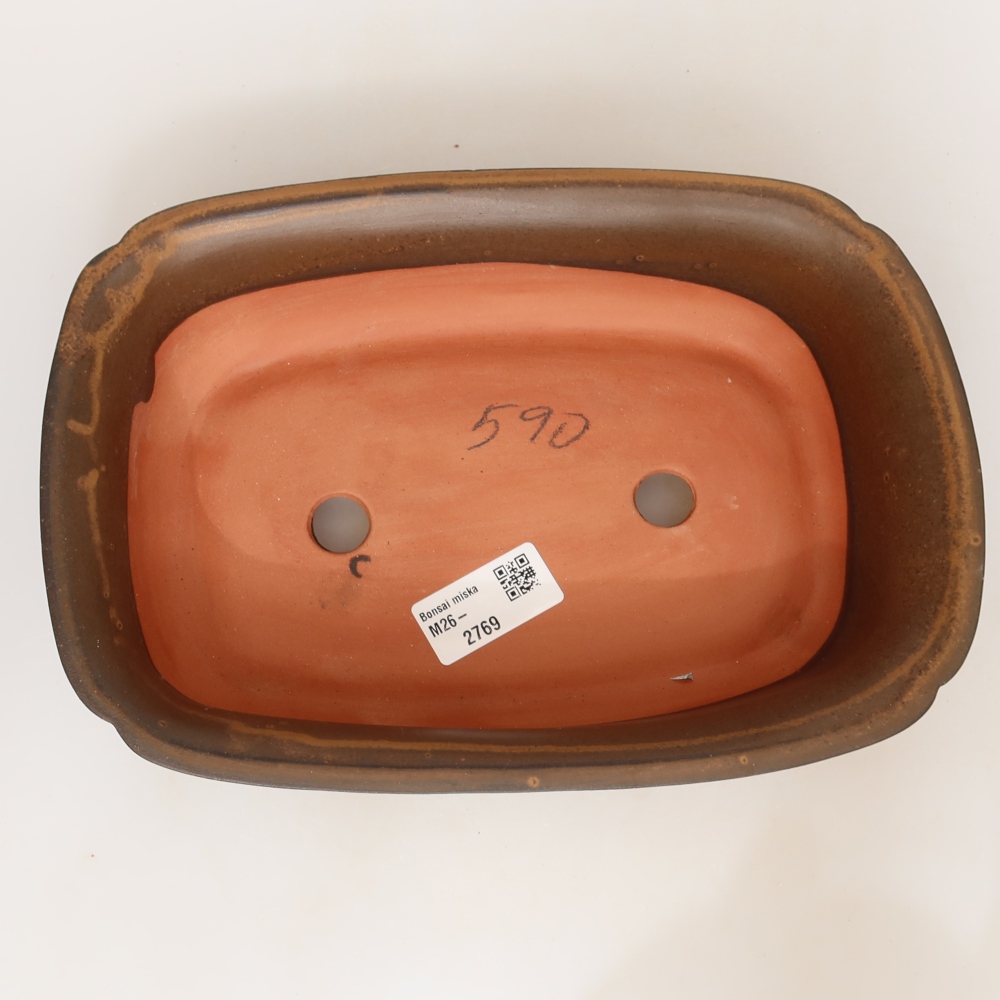 Kerámia tál  24 x 17 x 6 cm, barna színű
