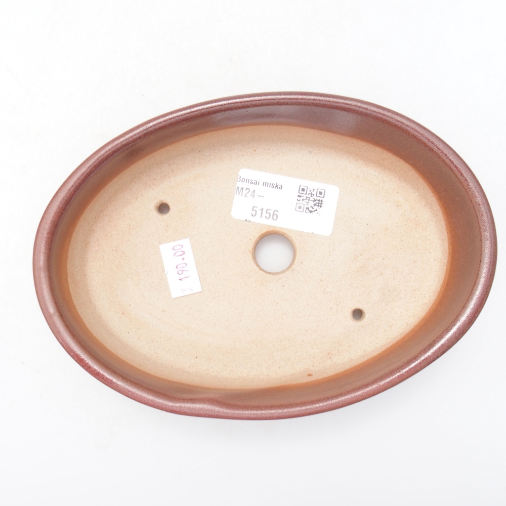 kerámia bonsai tál 16 x 11,5 x 4 cm, bordó színben