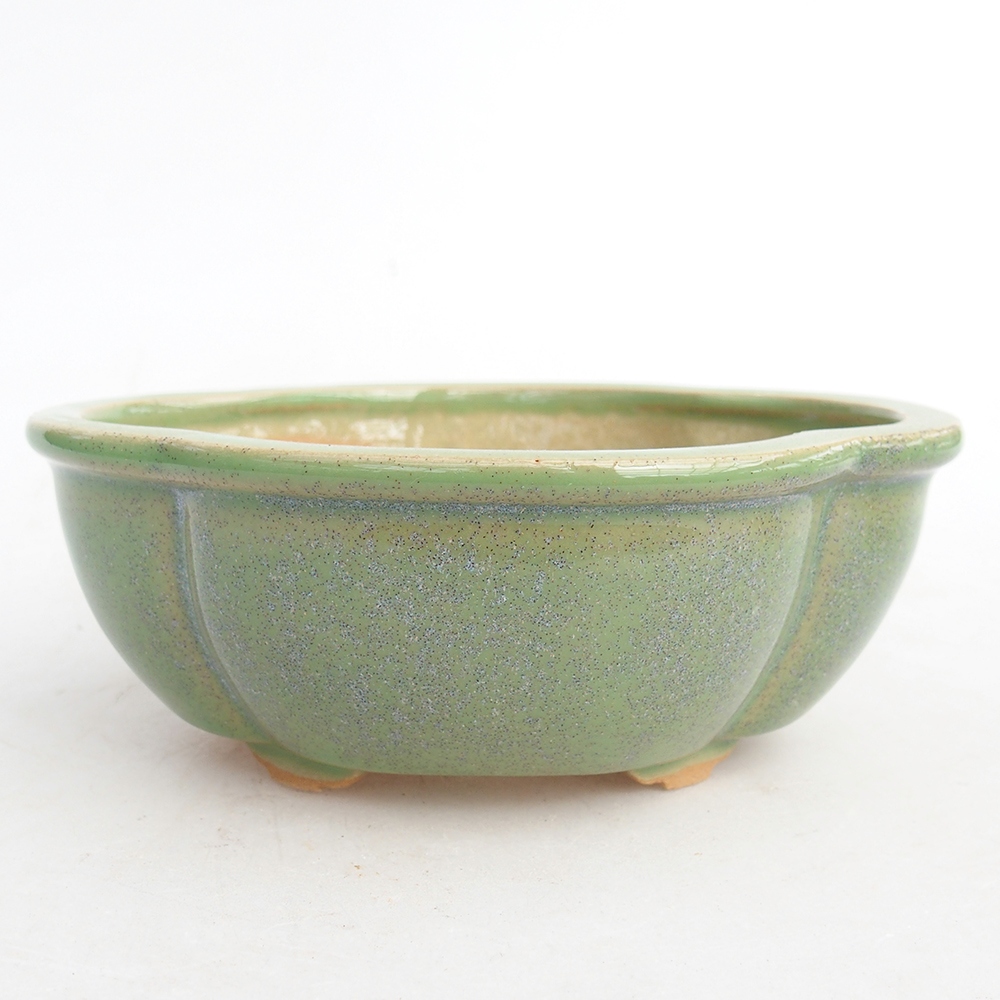 Bonsai kerámia tál 12,5 x 10,5 x 5 cm, zöld