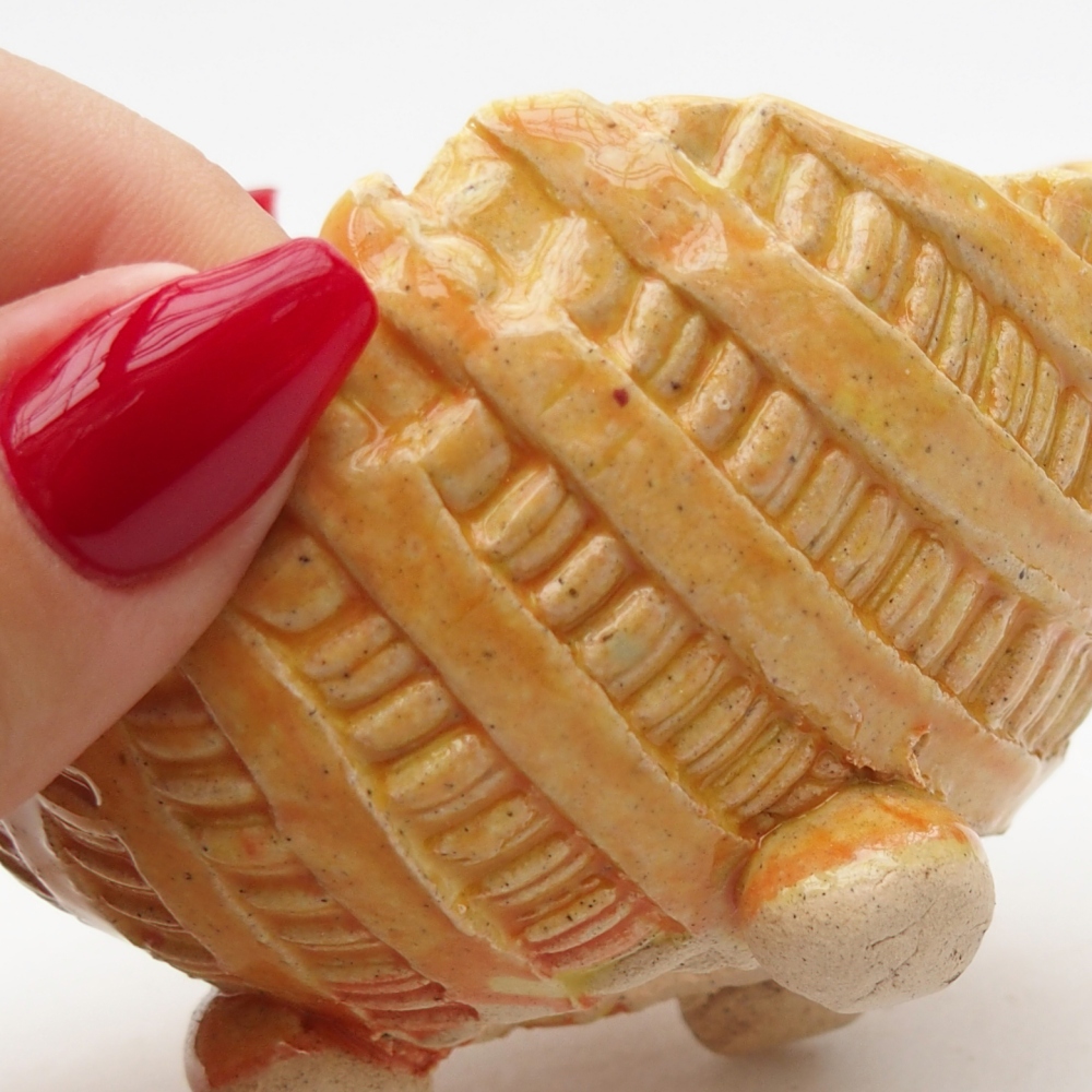 Kerámia kagyló 9 x 8 x 6 cm , sárga