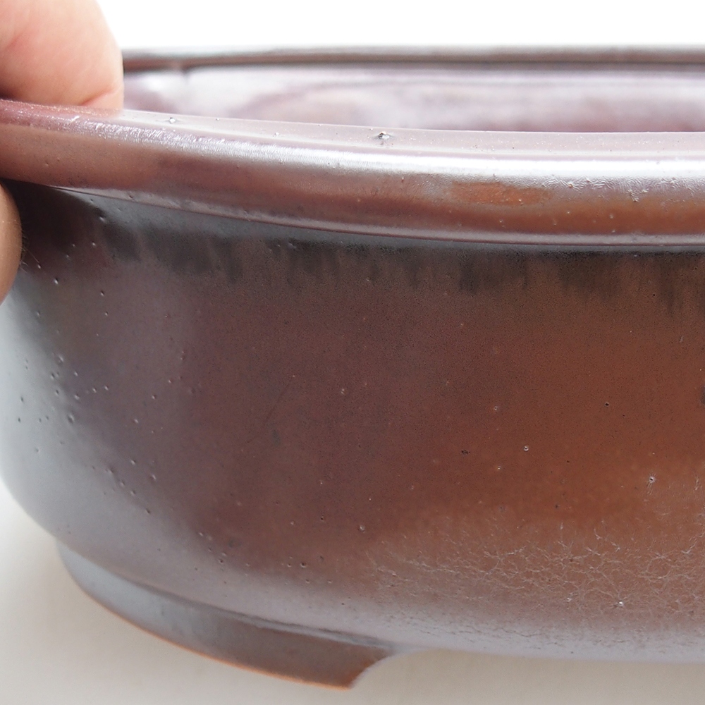 kerámia bonsai tál 25 x 20,5 x 8 cm, bordó