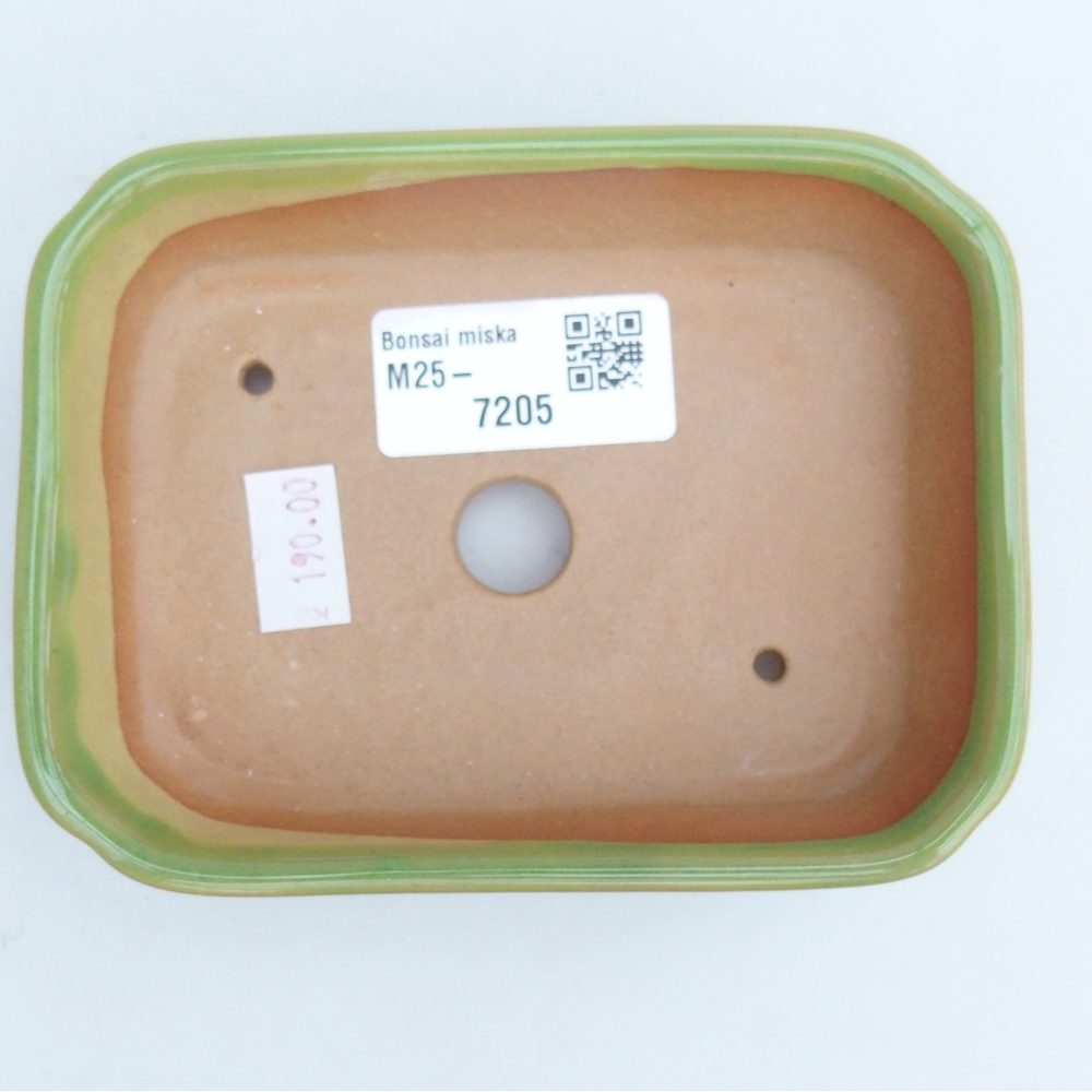 kerámia bonsai tál 12 x 9 x 3 cm, zöld
