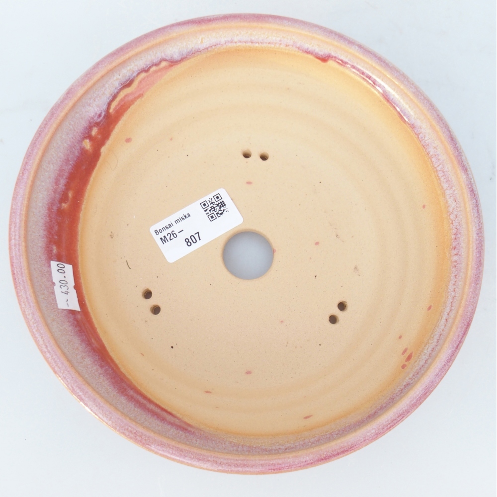 kerámia bonsai tál 19 x 19 x 6 cm, rózsaszínű