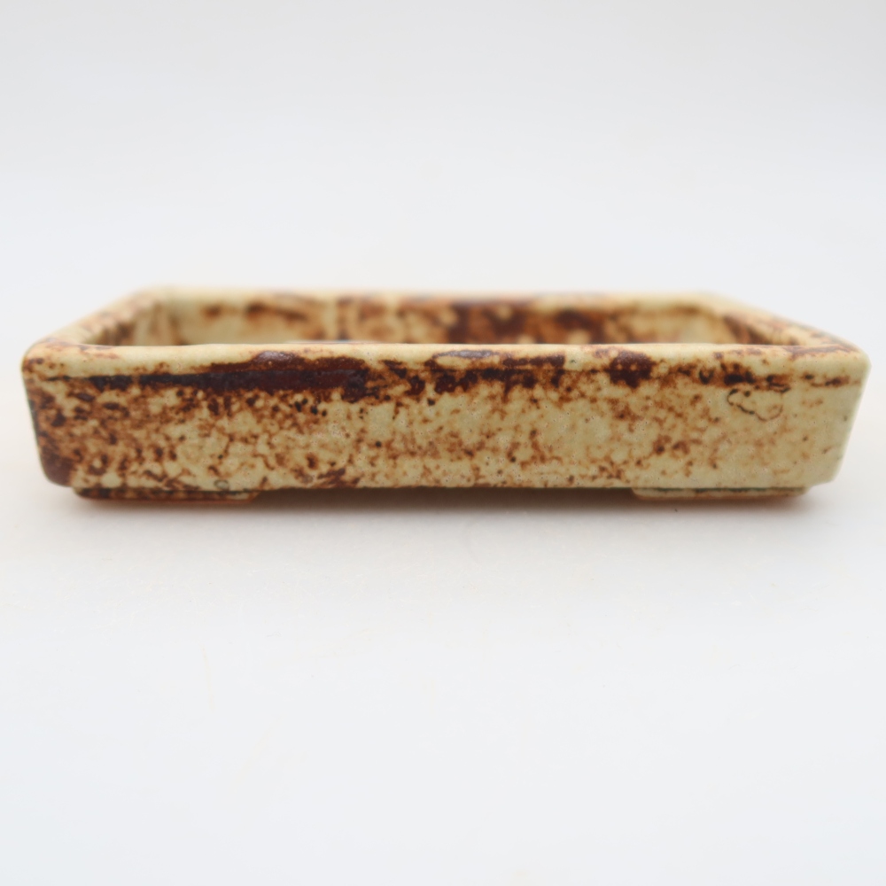 kerámia bonsai tál 10 x 7 x 2 cm, bézs színű
